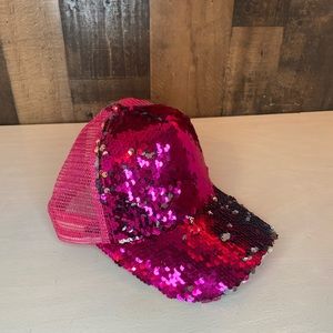 Pink sequined ladys baseball cap NWOT